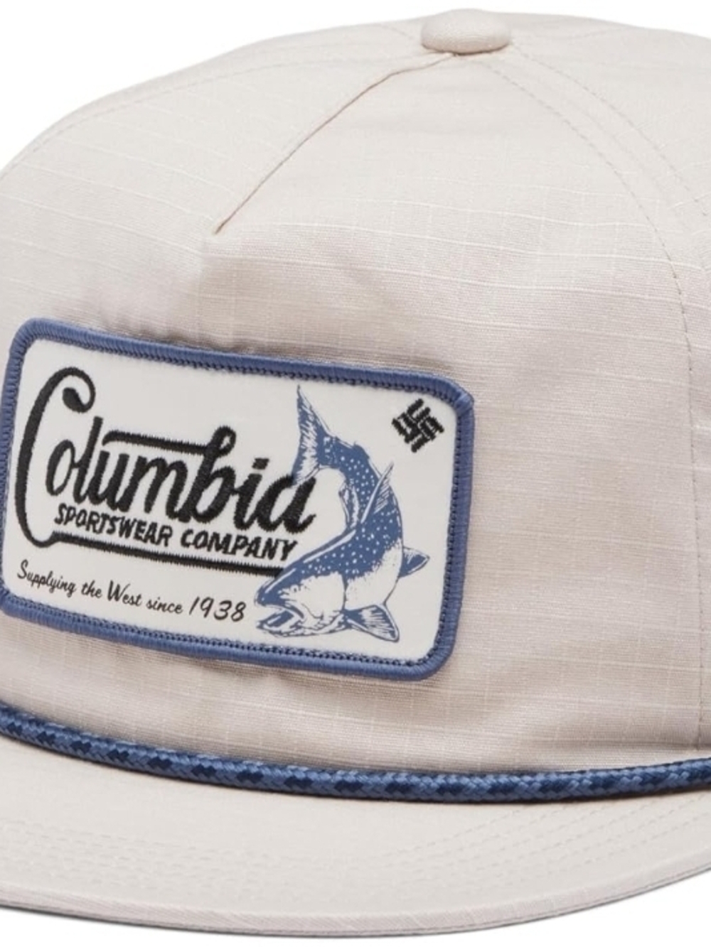 Columbia Cream Baseball Cap with Blue Trim and Patch